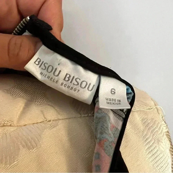 BISOU BISOU Multicolored Multi Dress Women Size 6 Patterned Zippered - Picture 6 of 7